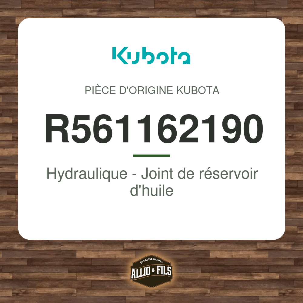 Hydraulique - Joint de réservoir d'huile - Kubota R561162190