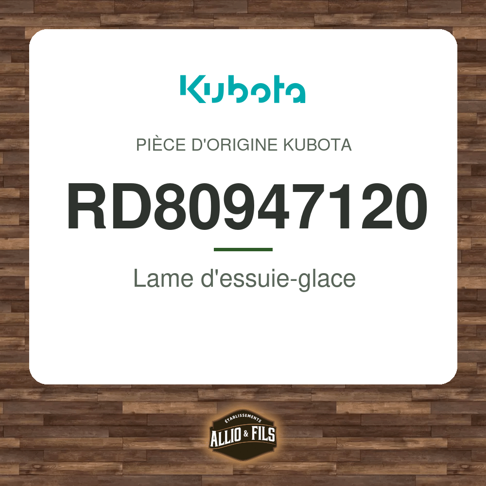 Lame d'essuie-glace - Kubota RD80947120