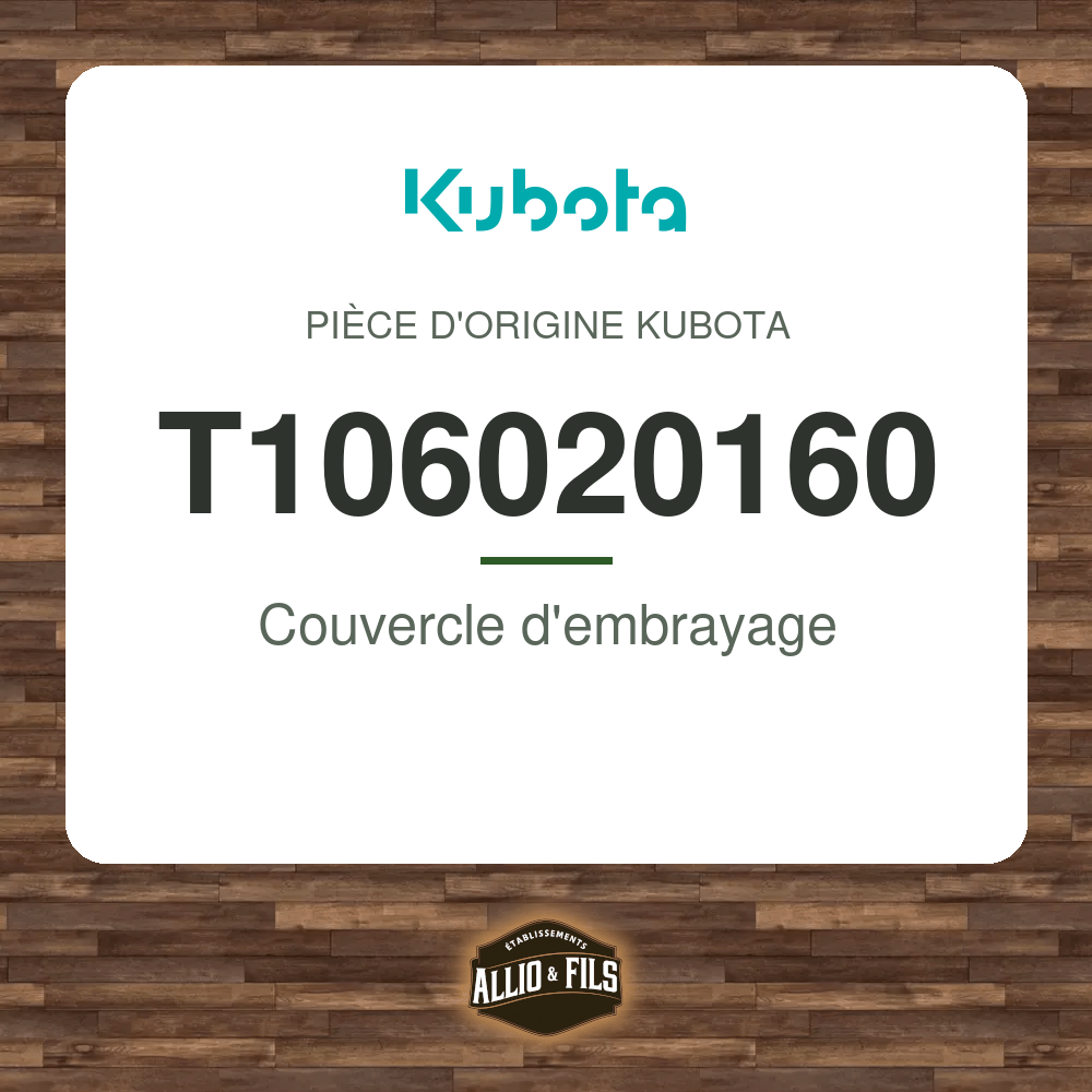 Couvercle d'embrayage - Kubota T106020160