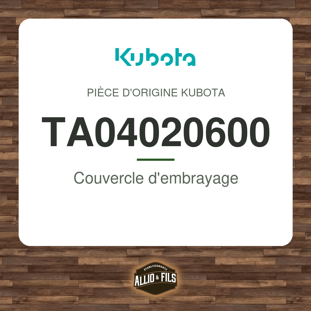 Couvercle d'embrayage - Kubota TA04020600