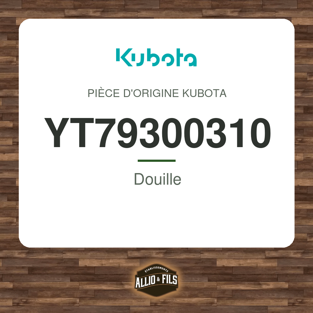 Douille - Kubota YT79300310