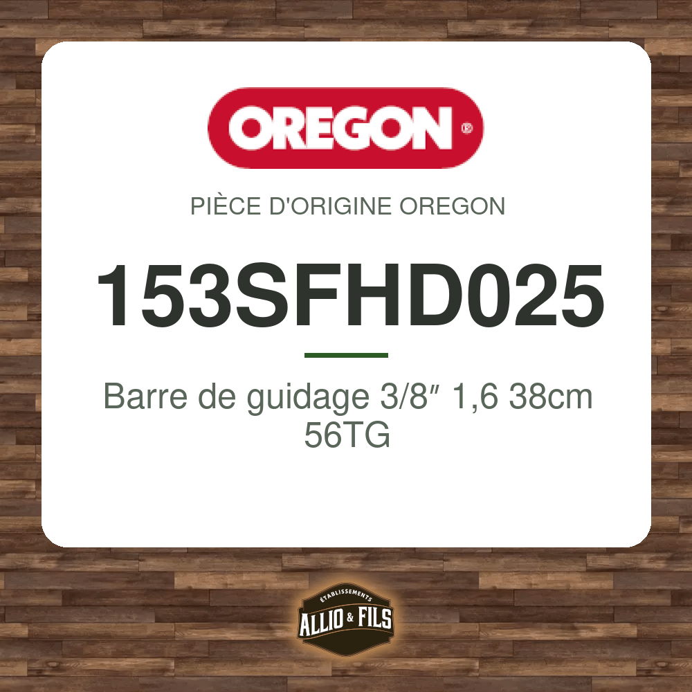 Barre de guidage 3/8″ 1,6 38cm 56TG - Oregon 153SFHD025