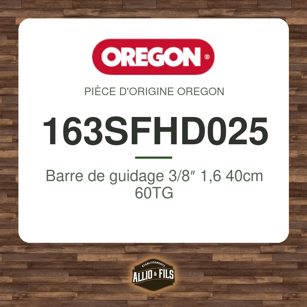 Barre de guidage 3/8″ 1,6 40cm 60TG - Oregon 163SFHD025