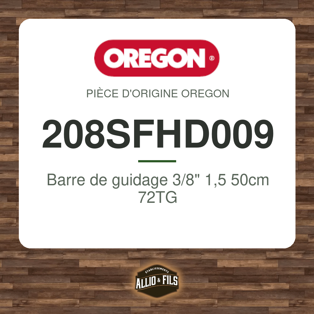 Barre de guidage 3/8" 1,5 50cm 72TG - Oregon 208SFHD009