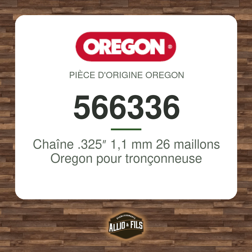 Chaîne .325″ 1,1 mm 26 maillons Oregon pour tronçonneuse - 566336