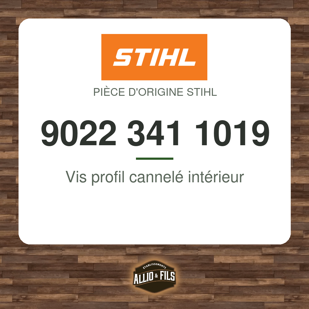 Vis profil cannelé intérieur - Stihl 9022 341 1019