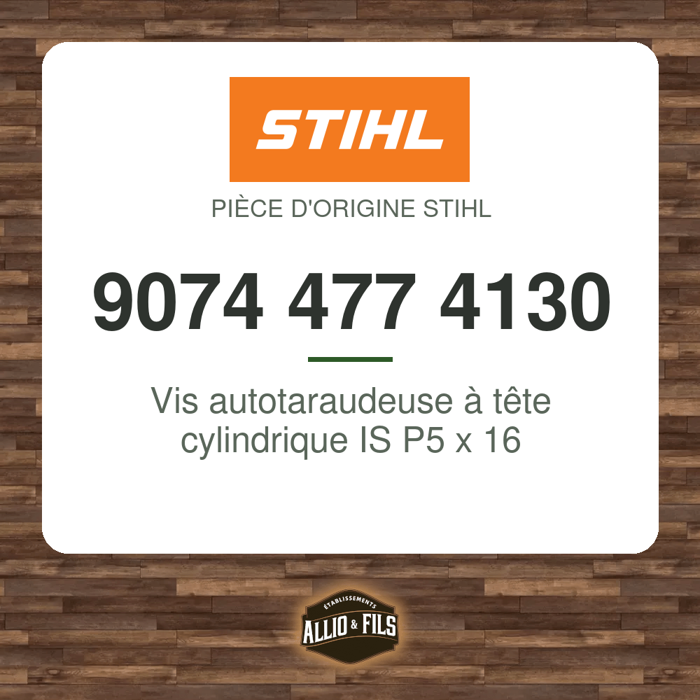 Vis autotaraudeuse à tête cylindrique IS P5 x 16 - Stihl 9074 477 4130