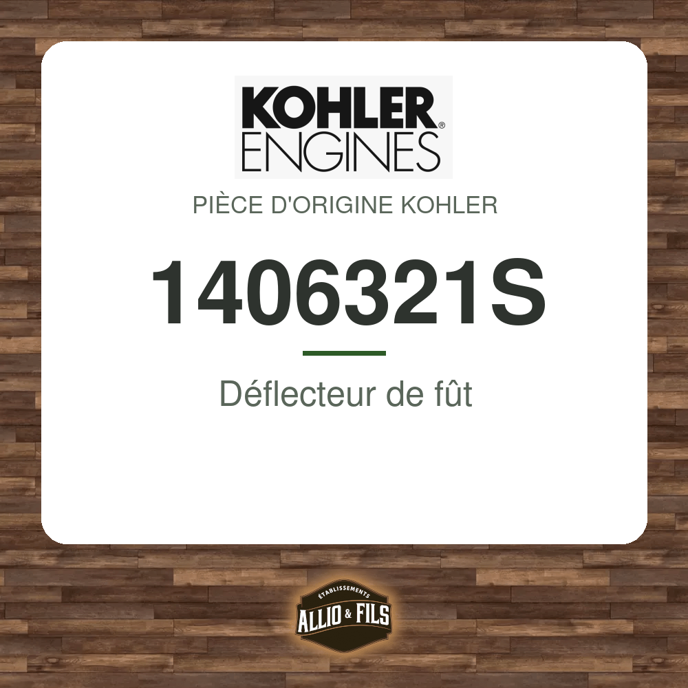 Déflecteur de fût - Kohler 1406321S