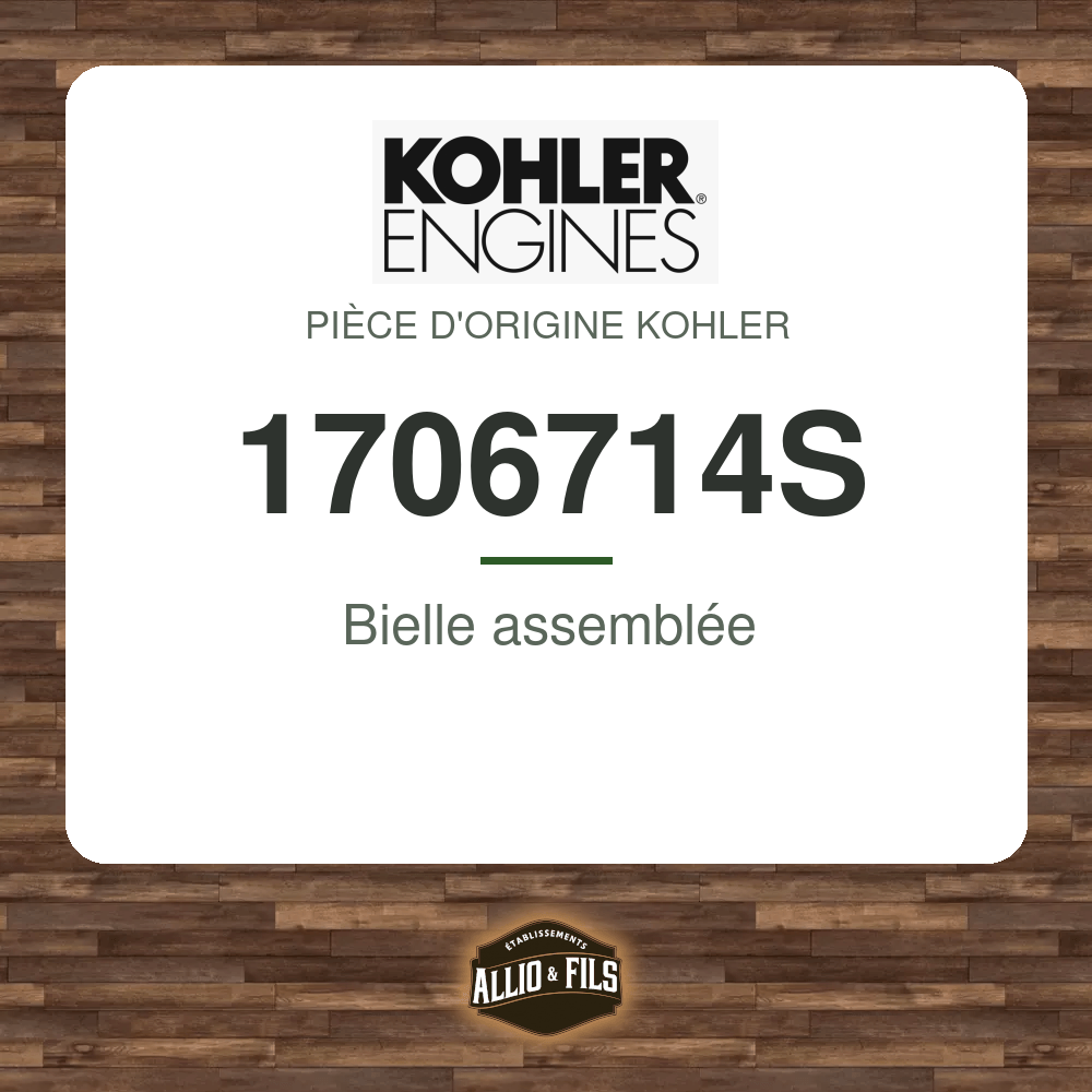 Bielle assemblée - Kohler 1706714S