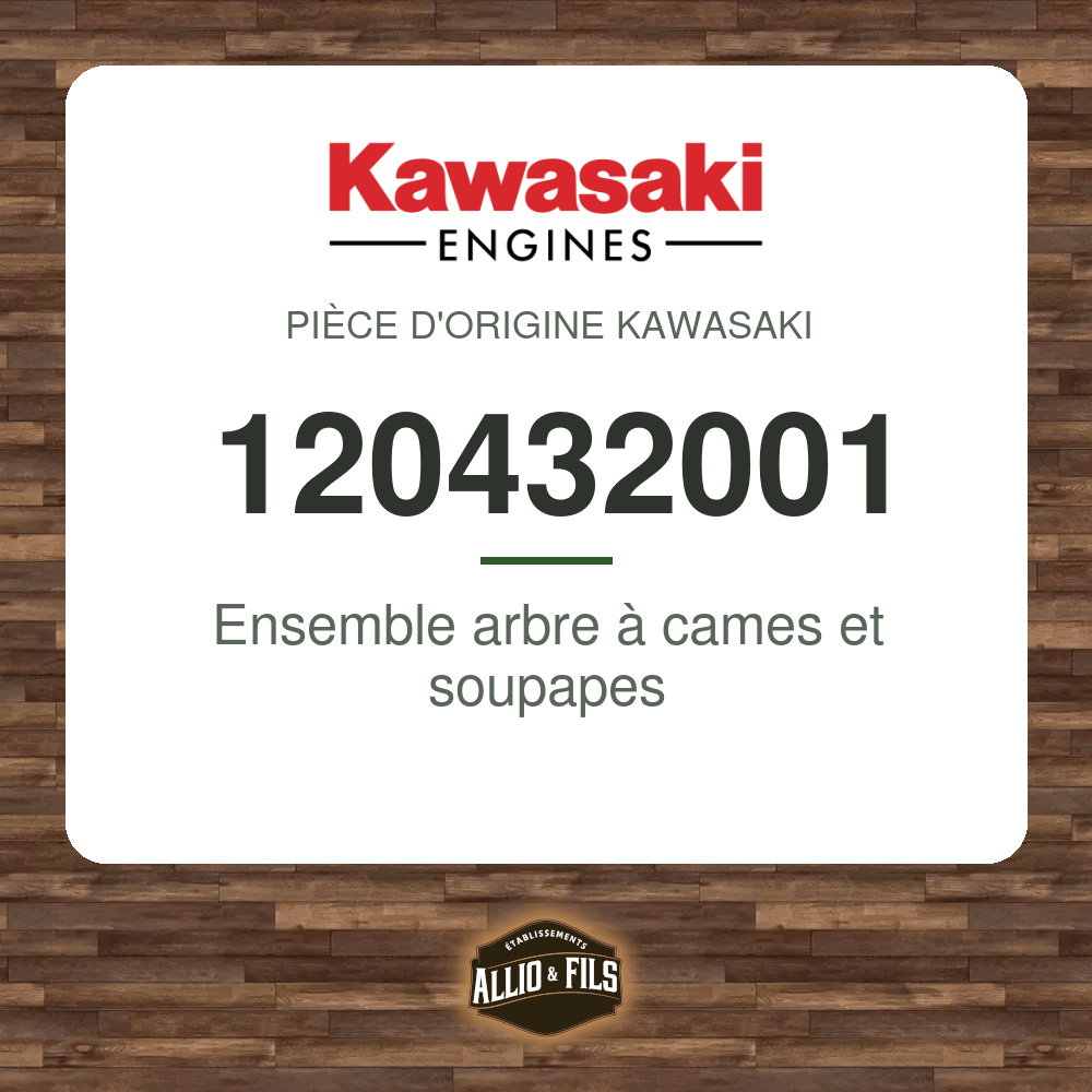 Ensemble arbre à cames et soupapes - Kawasaki 120432001