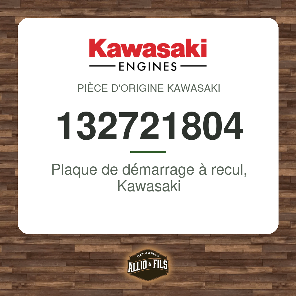 Plaque de démarrage à recul, Kawasaki - Kawasaki 132721804