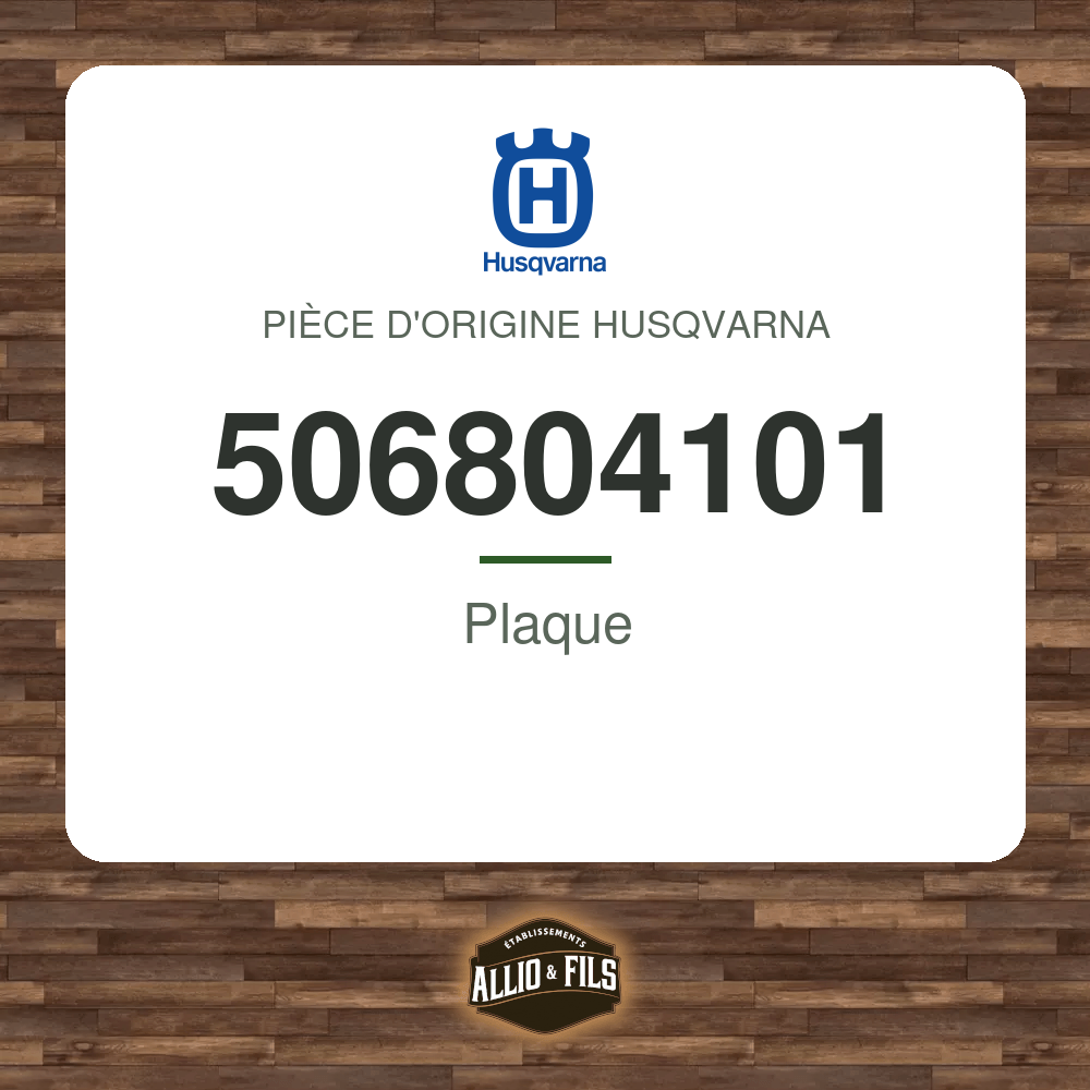 Plaque - Husqvarna 506804101