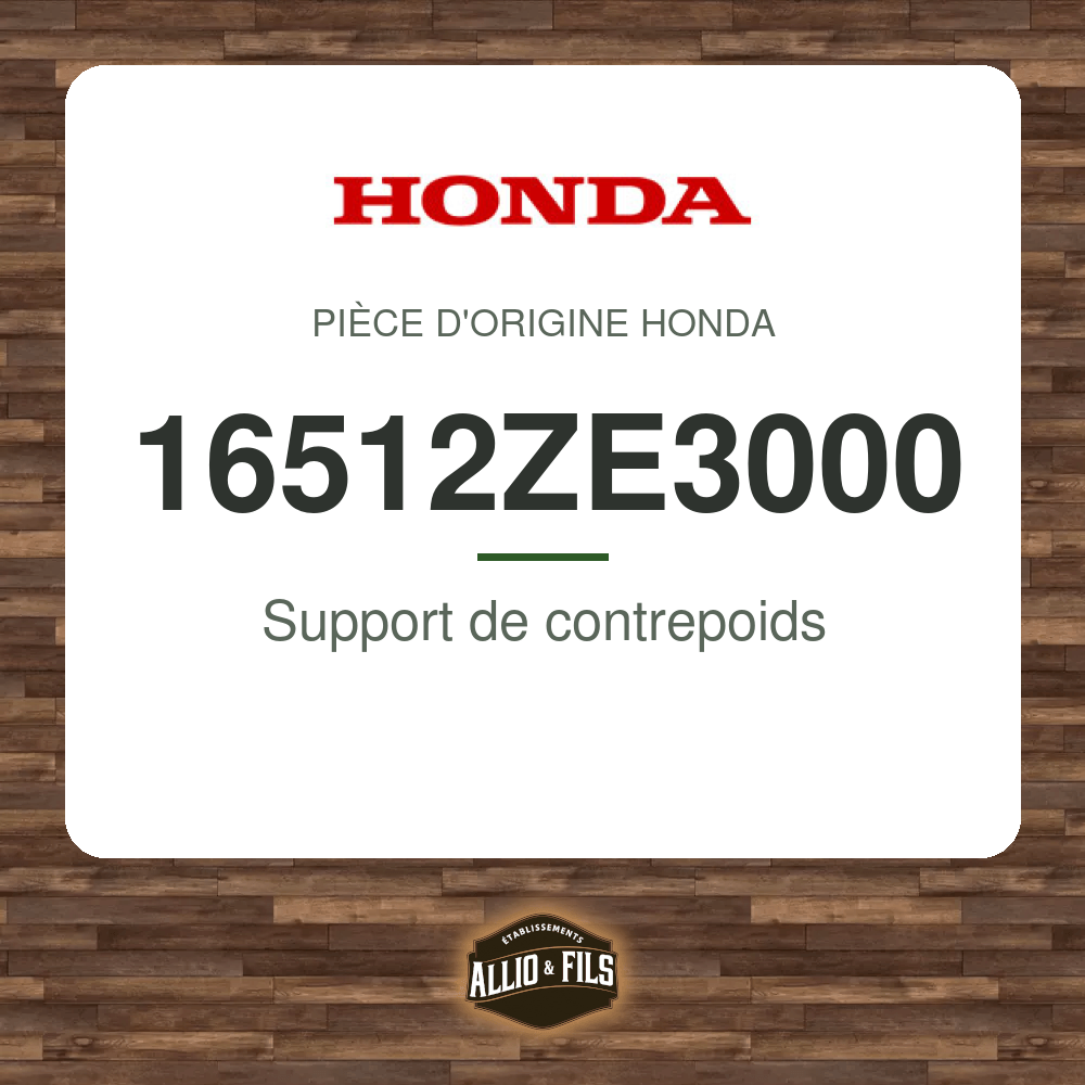 Support de contrepoids - Honda 16512ZE3000