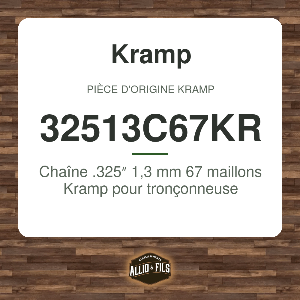 Chaîne .325″ 1,3 mm 67 maillons Kramp pour tronçonneuse - 32513C67KR