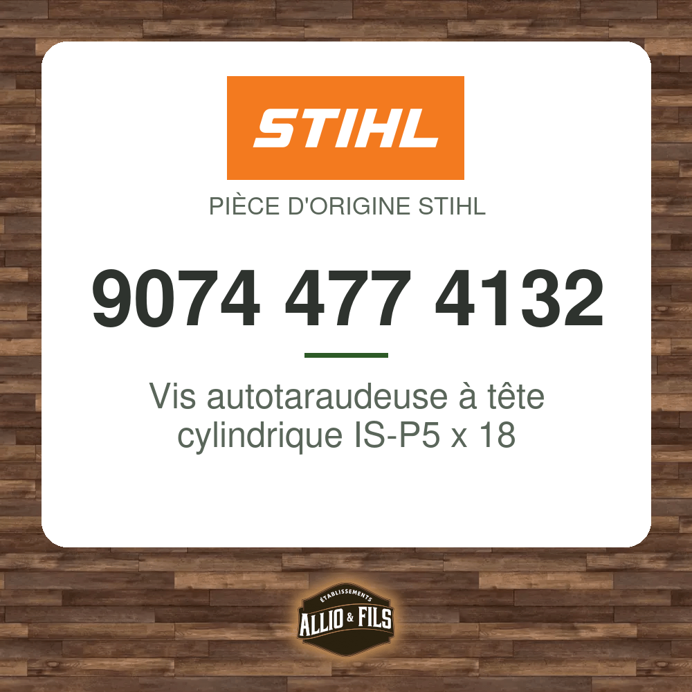 Vis autotaraudeuse à tête cylindrique IS-P5 x 18 - Stihl 9074 477 4132