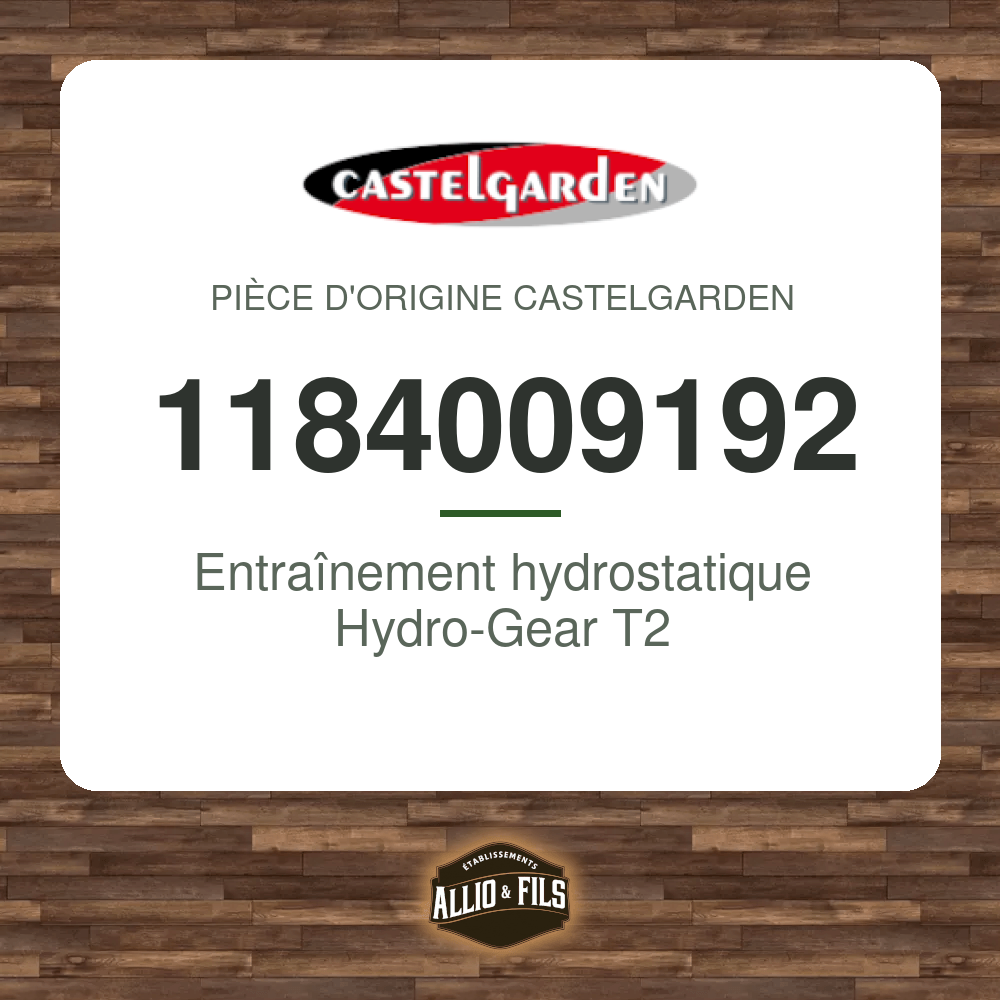 Entraînement hydrostatique Hydro-Gear T2 - Castelgarden 1184009192