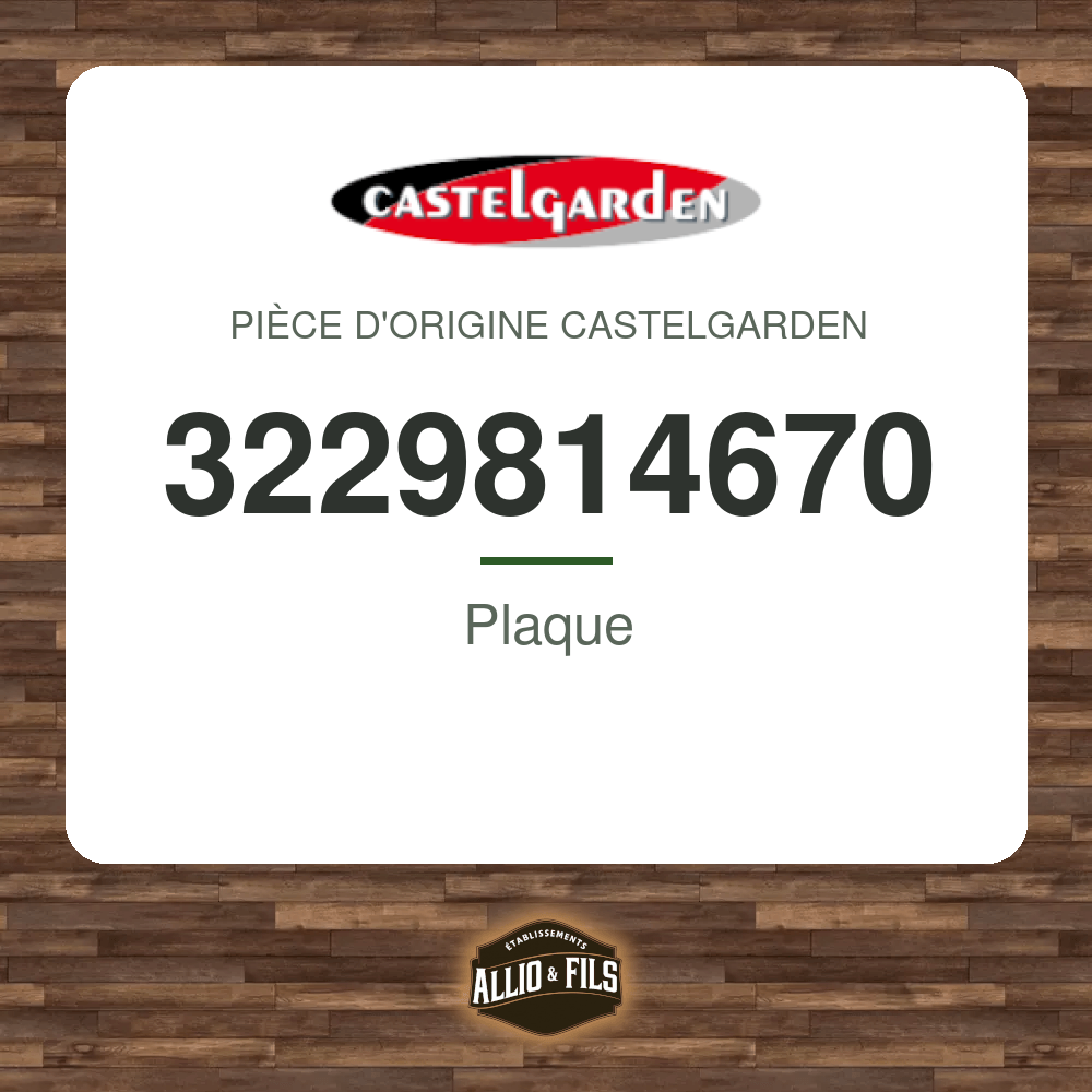 Plaque - Castelgarden 3229814670