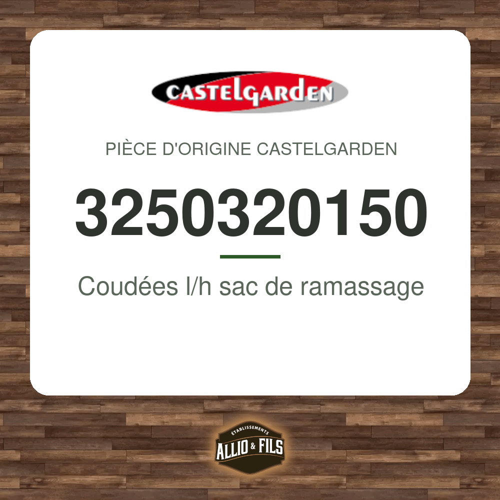 Coudées l/h sac de ramassage - Castelgarden 3250320150