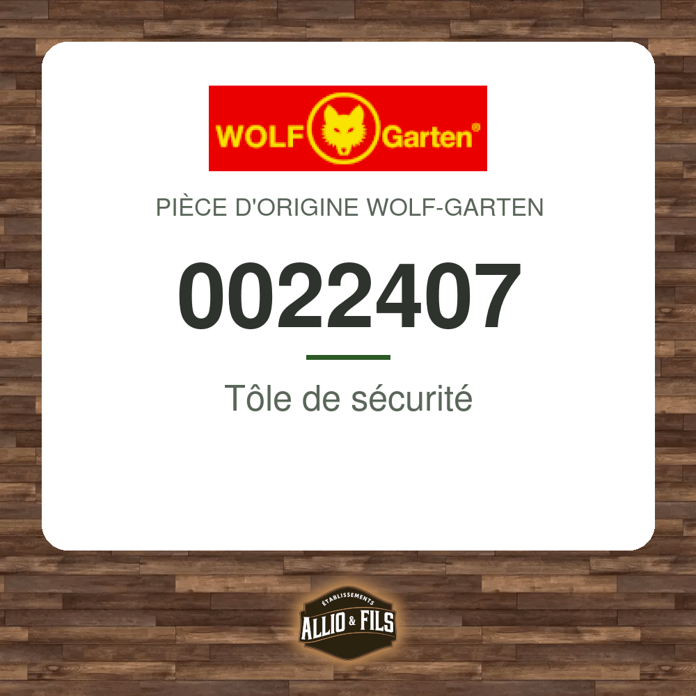 Tôle de sécurité - Wolf-Garten 0022407