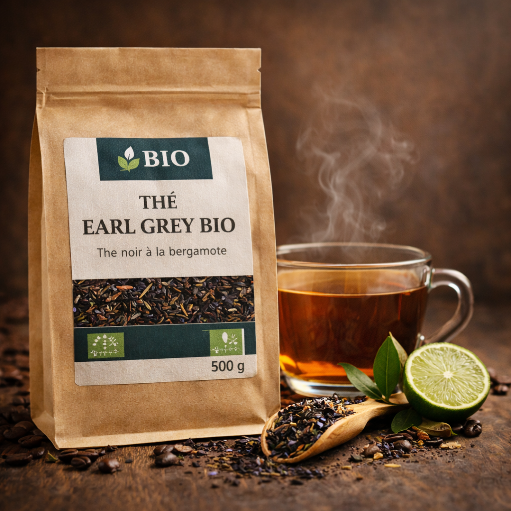 Thé Earl Grey Bio – Thé noir à la bergamote 500 g