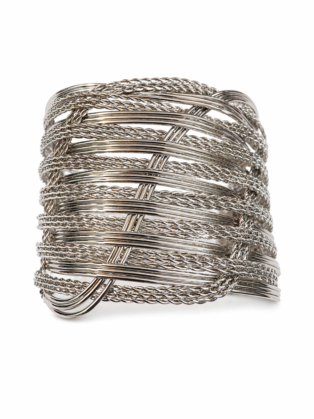 Bracelet manchette ajustable tressé  (2)