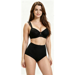Ensemble lingerie sculptante femme noir – Culotte haute ventre plat & soutien-gorge transparent  (2)