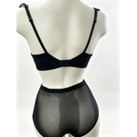 Ensemble lingerie sculptante femme noir – Culotte haute ventre plat & soutien-gorge transparent  (5)