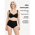 Ensemble lingerie sculptante femme noir – Culotte haute ventre plat & soutien-gorge transparent  (4)