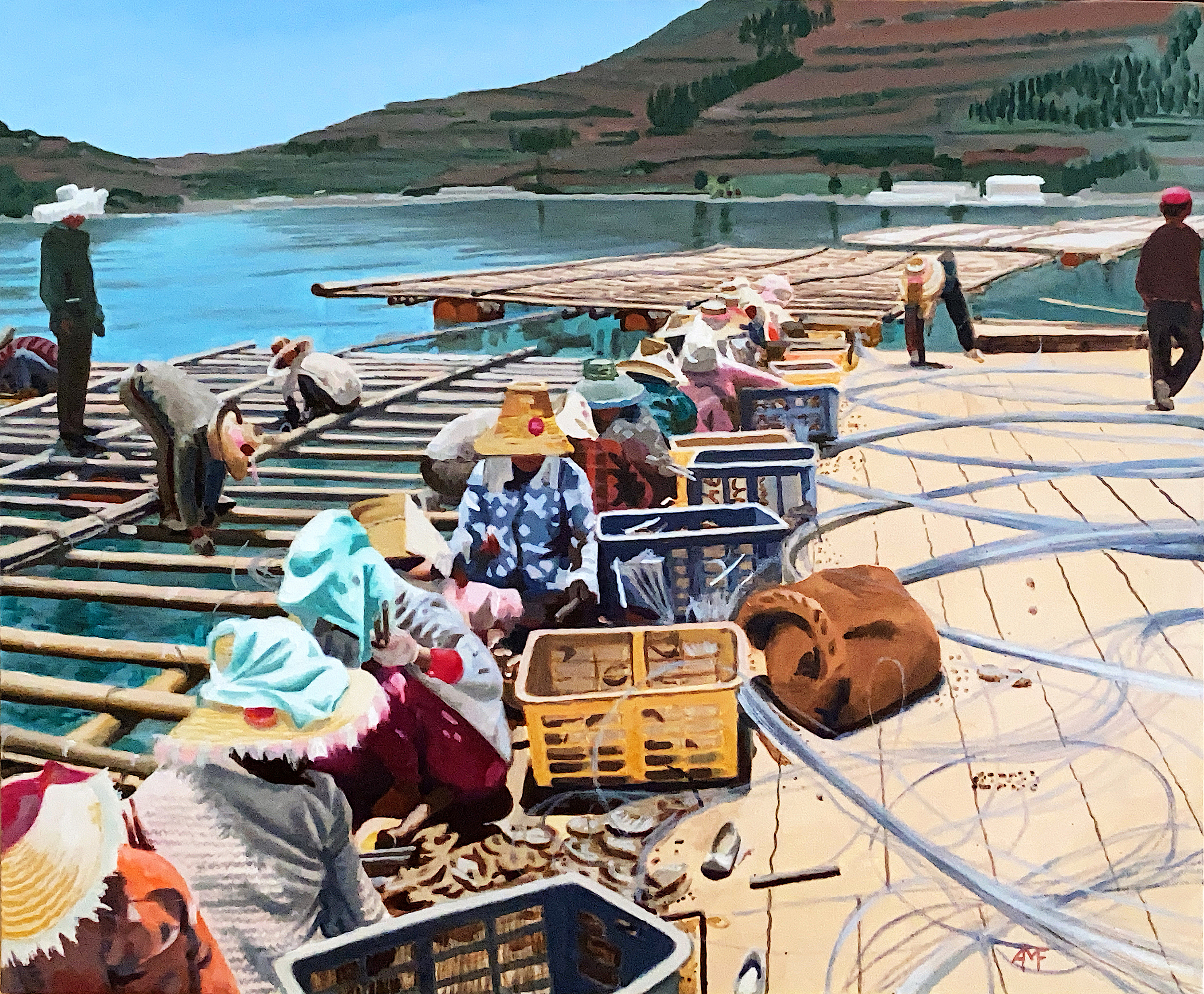 Chantier ostréicole à Pusan