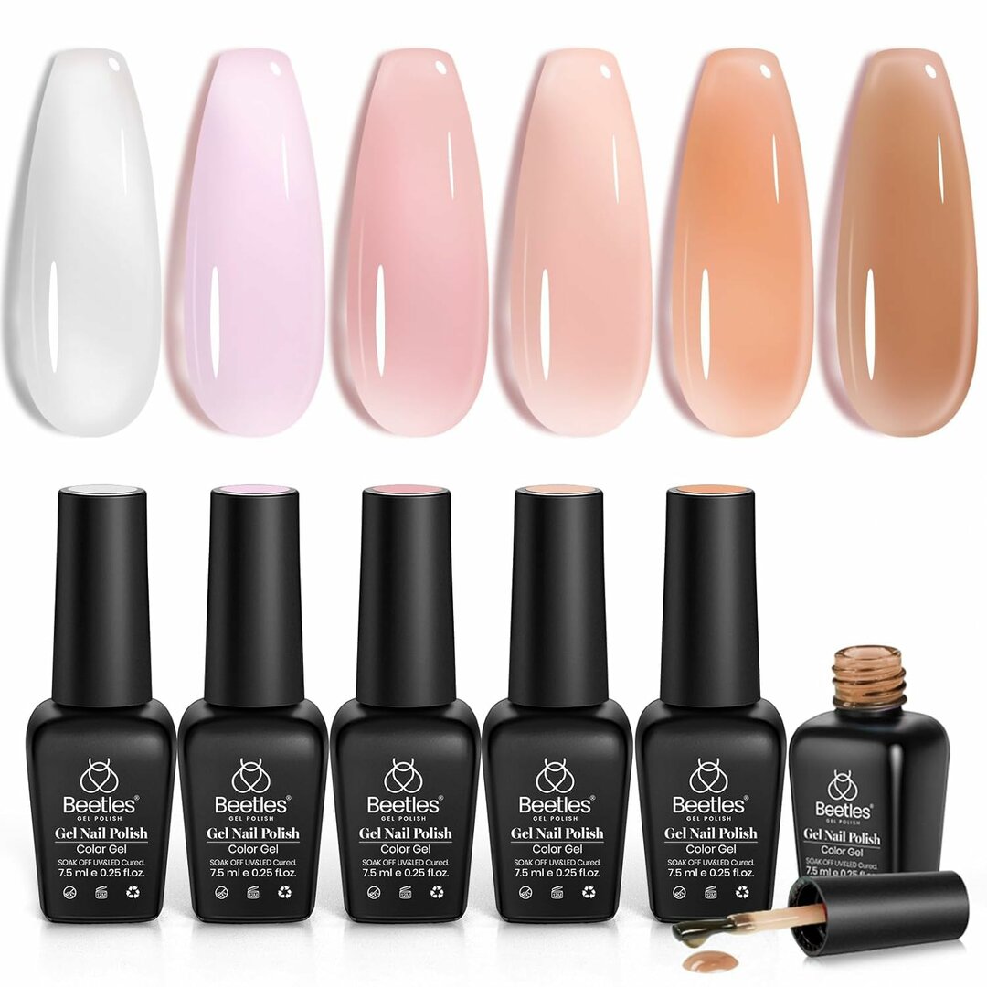 JellyDream Gel-Set – 6 transparente Jelly-Farben für den Crystal-Nail-Look – Abbildung 1