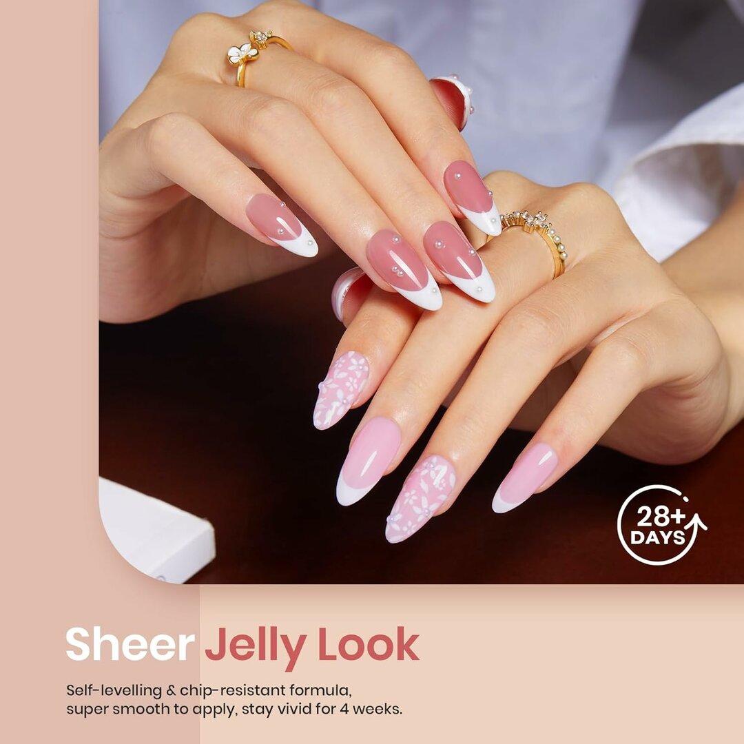 JellyDream Gel-Set – 6 transparente Jelly-Farben für den Crystal-Nail-Look – Abbildung 3