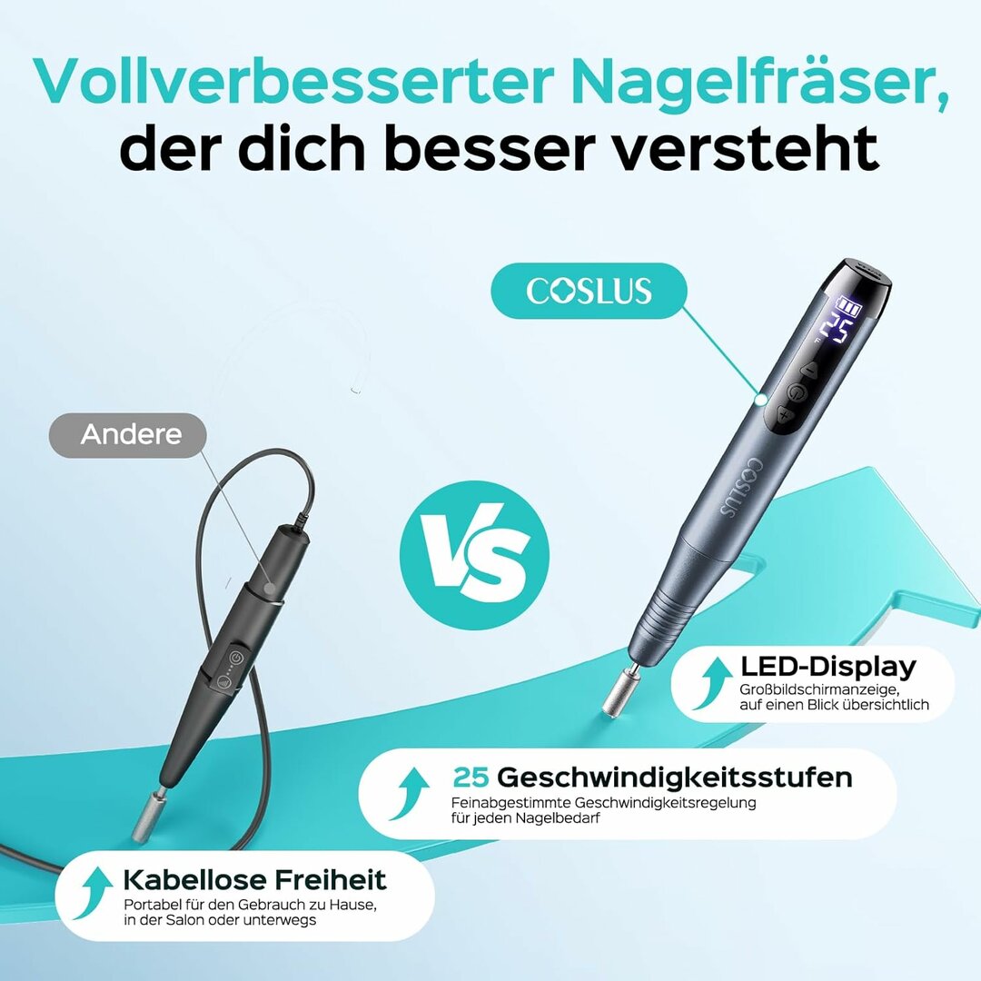 SpeedDrill C51 – Premium Nagelfräser 35.000 U/min mit LED-Display & 25 Stufen – Abbildung 2