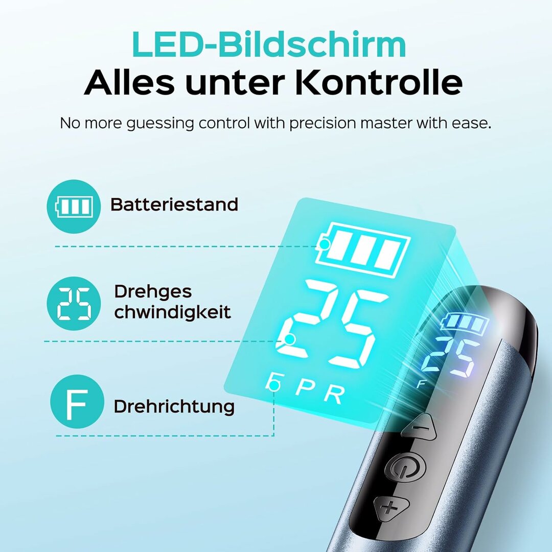 SpeedDrill C51 – Premium Nagelfräser 35.000 U/min mit LED-Display & 25 Stufen – Abbildung 4