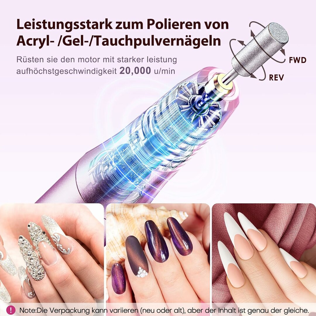 GlowDrill USB-C Nagelfräser – Kompakter Fräser mit Beleuchtung & USB-C Laden – Abbildung 3
