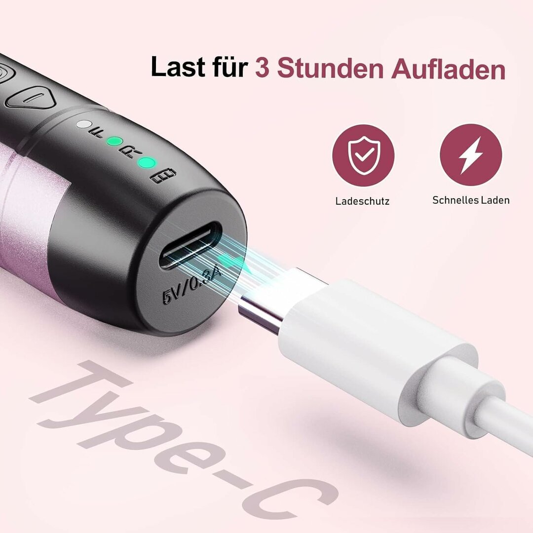 GlowDrill USB-C Nagelfräser – Kompakter Fräser mit Beleuchtung & USB-C Laden – Abbildung 5