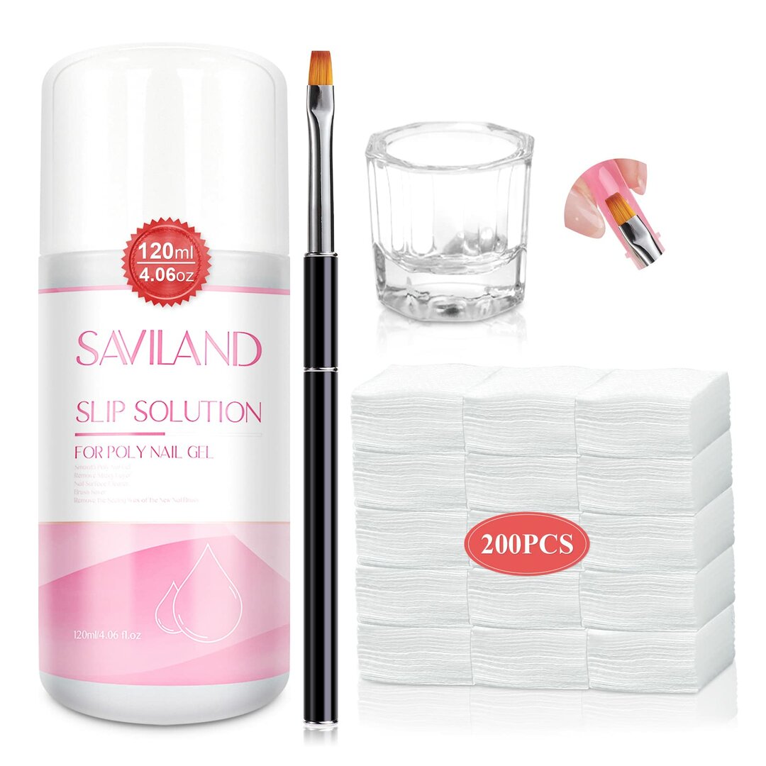 SlipMaster Polygel-Flüssigkeit – 75ml Anti-Haft-Slip-Solution mit Pinsel & Clips – Abbildung 1