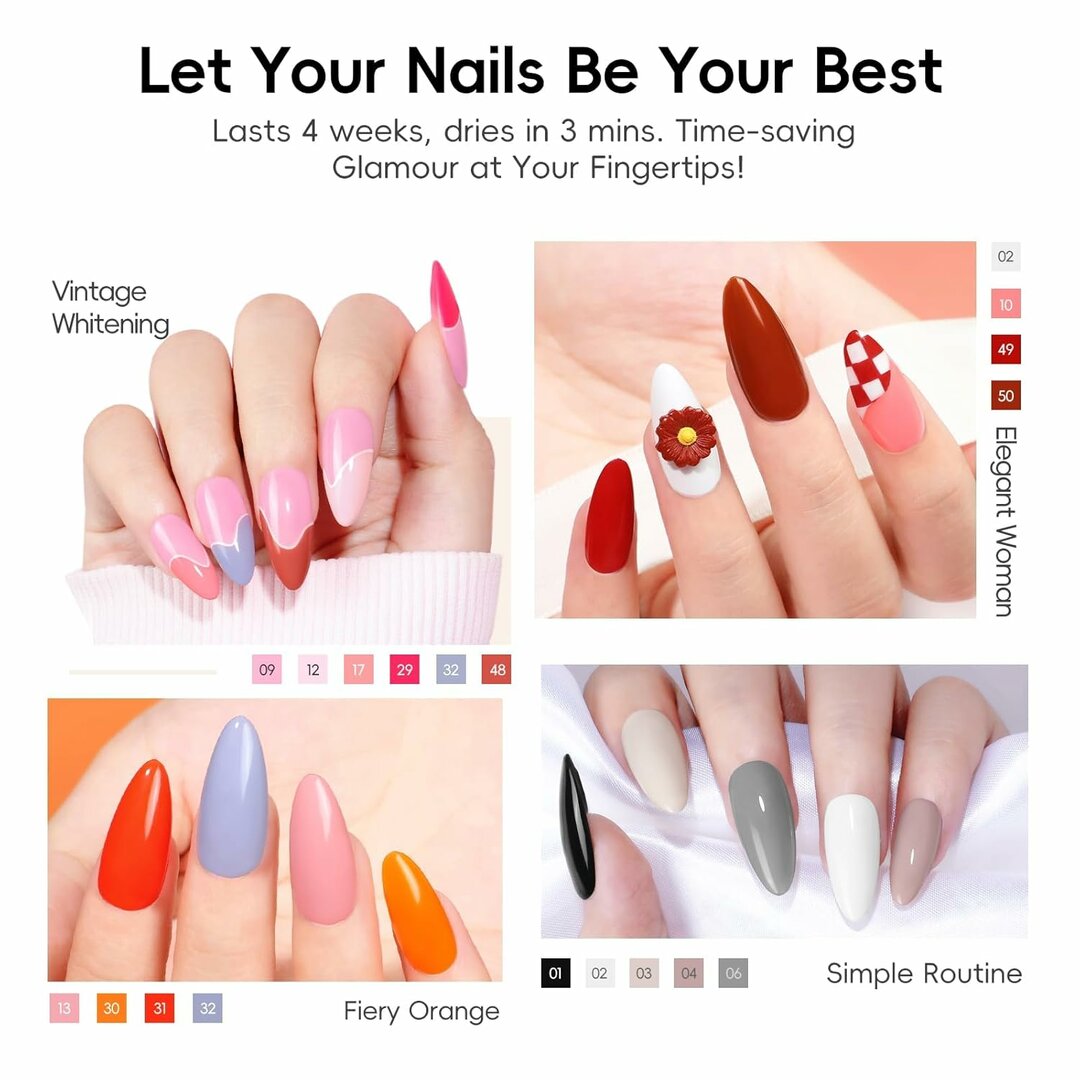 MegaColor 65-teiliges Nail Set – 35 UV-Farben + Lampe + Nagelfräser inklusive – Abbildung 2