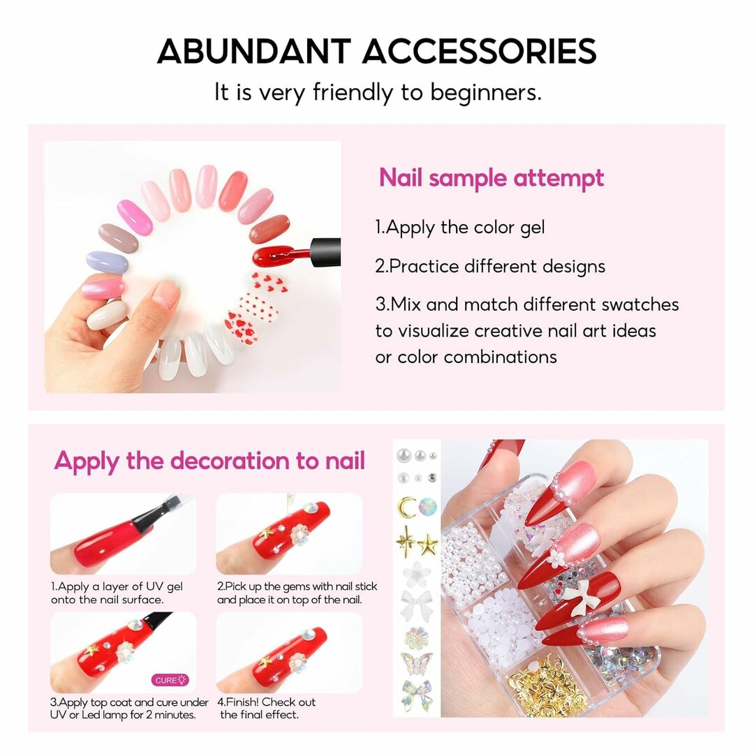 MegaColor 65-teiliges Nail Set – 35 UV-Farben + Lampe + Nagelfräser inklusive – Abbildung 4