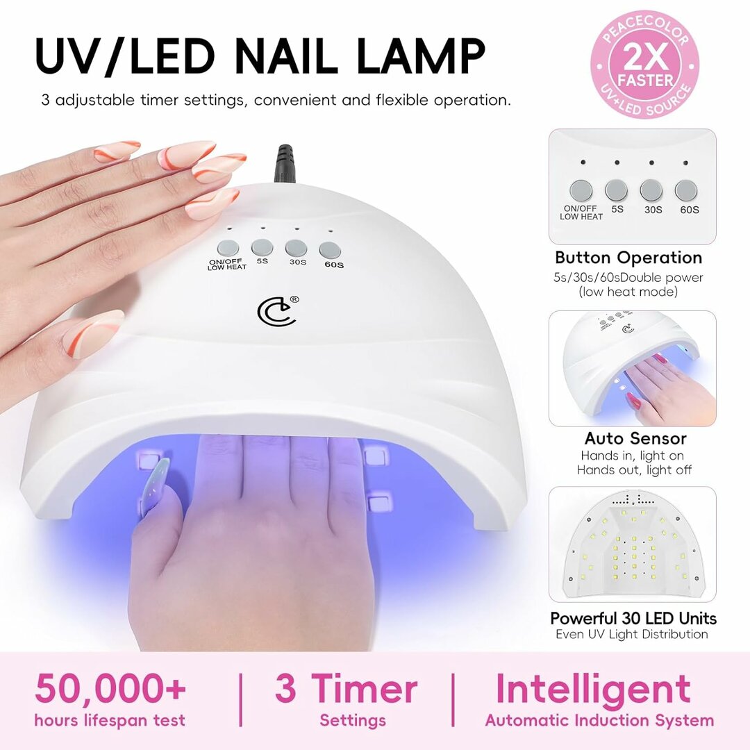 MegaColor 65-teiliges Nail Set – 35 UV-Farben + Lampe + Nagelfräser inklusive – Abbildung 6