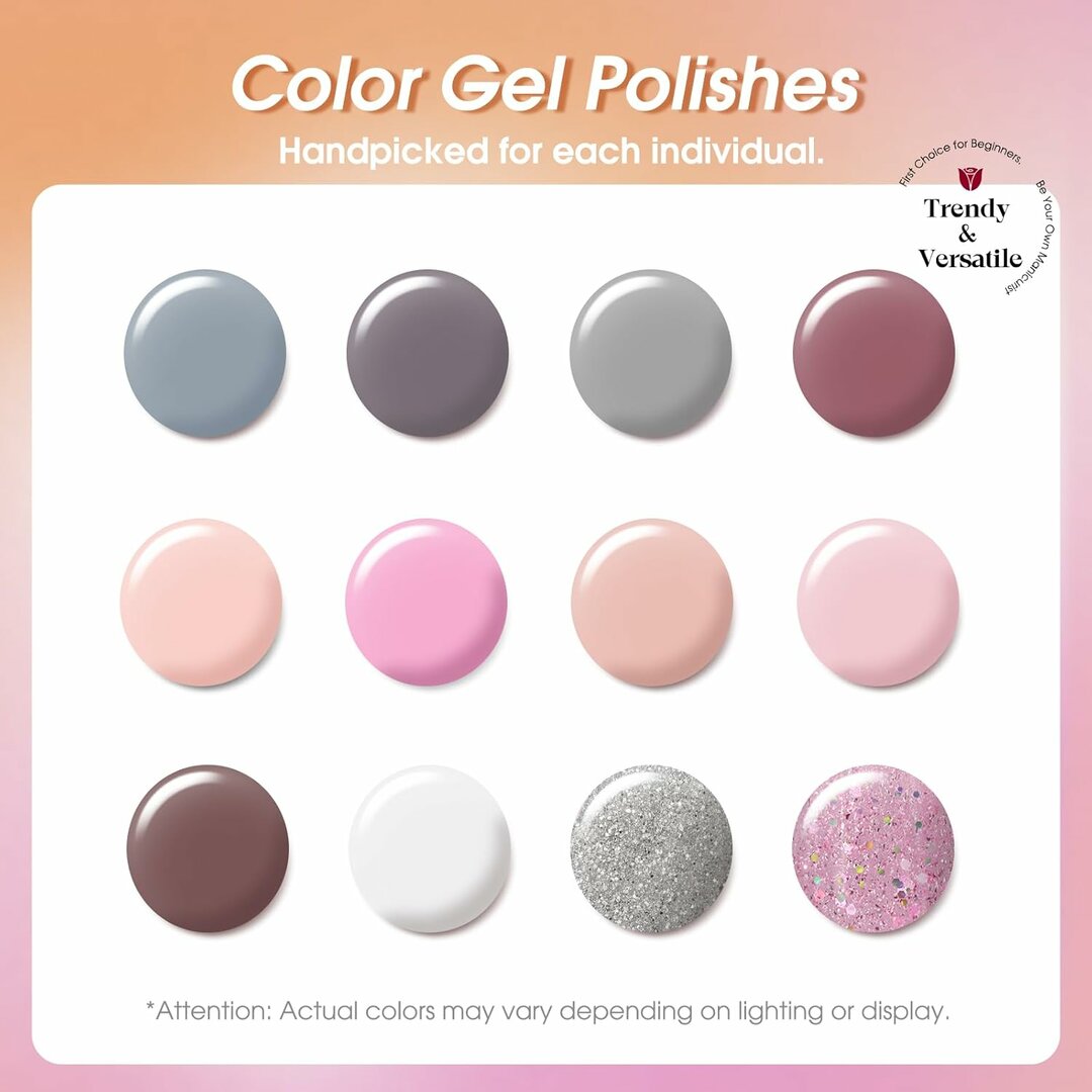VelvetRose Polygel-Kit – 12 Farben für French & Alltagsmaniküre – Abbildung 2
