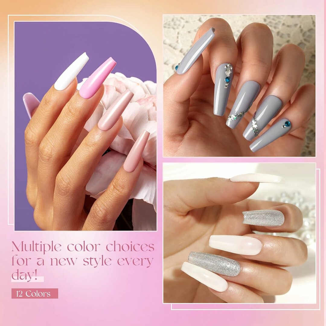 VelvetRose Polygel-Kit – 12 Farben für French & Alltagsmaniküre – Abbildung 3