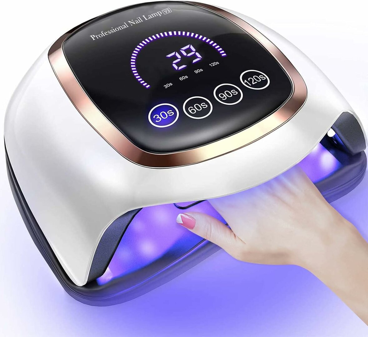 TouchScreen 168W Nagellampe – 7,5-Zoll LCD-Touchscreen, 4 Timer, Sensor – Abbildung 1