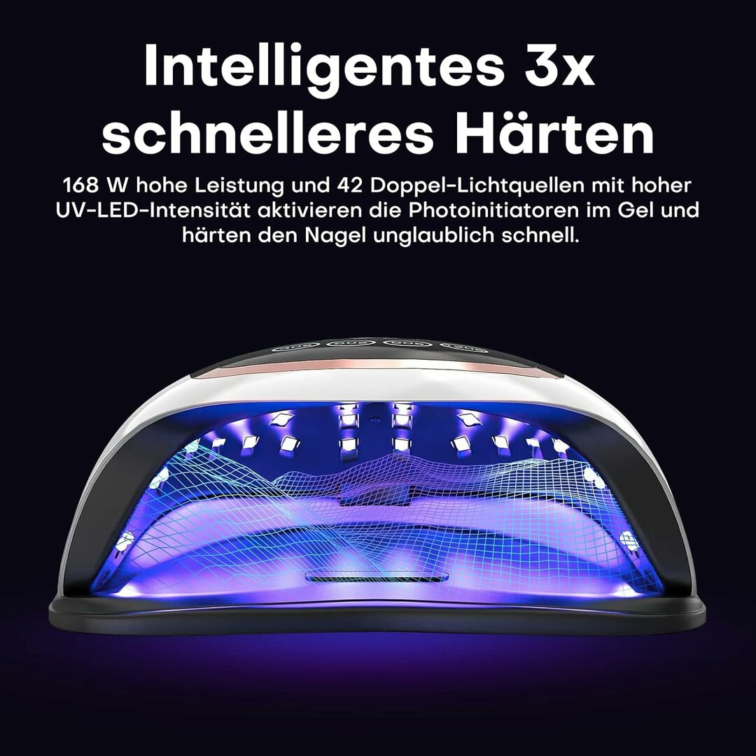 TouchScreen 168W Nagellampe – 7,5-Zoll LCD-Touchscreen, 4 Timer, Sensor – Abbildung 2