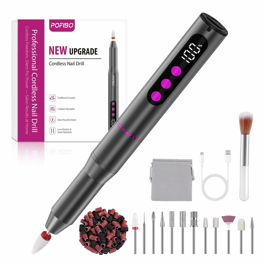 PofiboDrill 12-in-1 – 35.000 U/min kabellos, 5 Stufen, sehr leise, Display – Abbildung 1