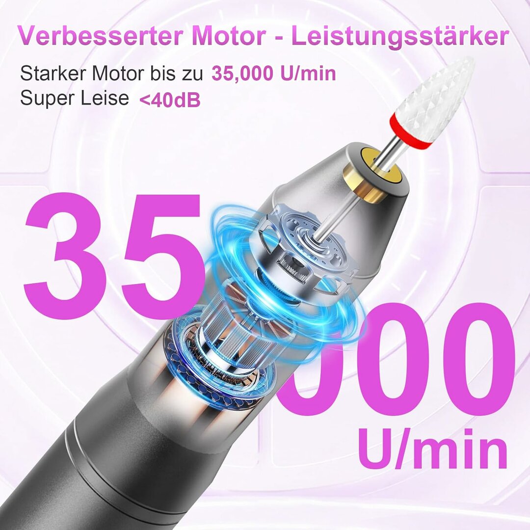 PofiboDrill 12-in-1 – 35.000 U/min kabellos, 5 Stufen, sehr leise, Display – Abbildung 3