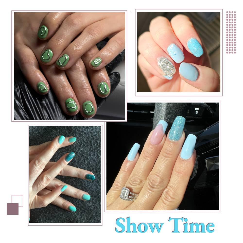 NeonVibes UV-Set – 6 Cyan Grün Hellblau Glitzer Gel Farben – Abbildung 6