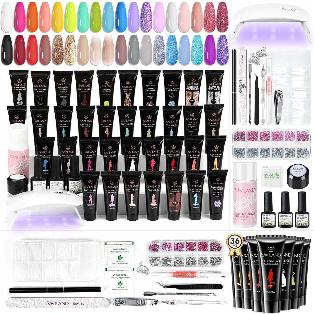 ColorBloom Polygel Mega-Kit – 36 Farben + UV-Lampe, perfektes Geschenk-Set – Abbildung 1
