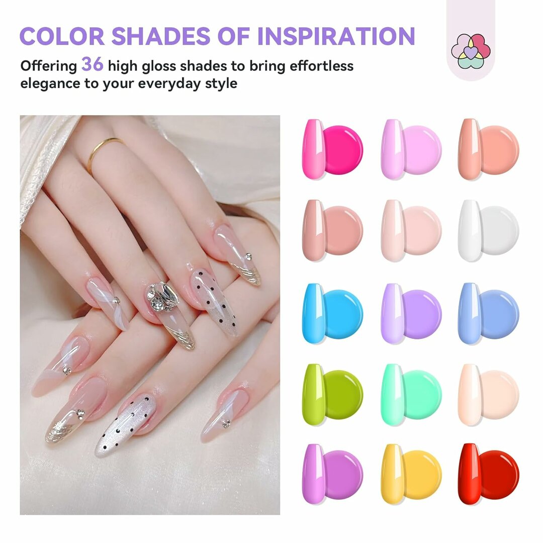 ColorBloom Polygel Mega-Kit – 36 Farben + UV-Lampe, perfektes Geschenk-Set – Abbildung 3