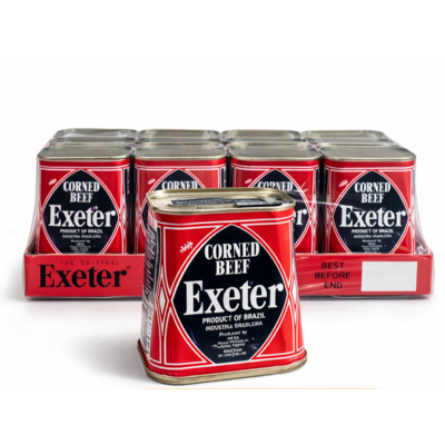 Carton de corned beef Exeter pour stockage et vente
