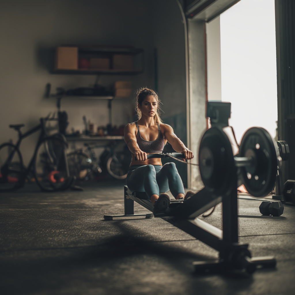 woman on rower